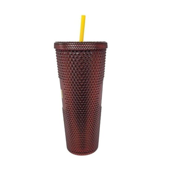 NEW Starbucks 2022 ASU Maroon Red Studded Cold Cup Tumbler 24oz Arizona State - Picture 2 of 7